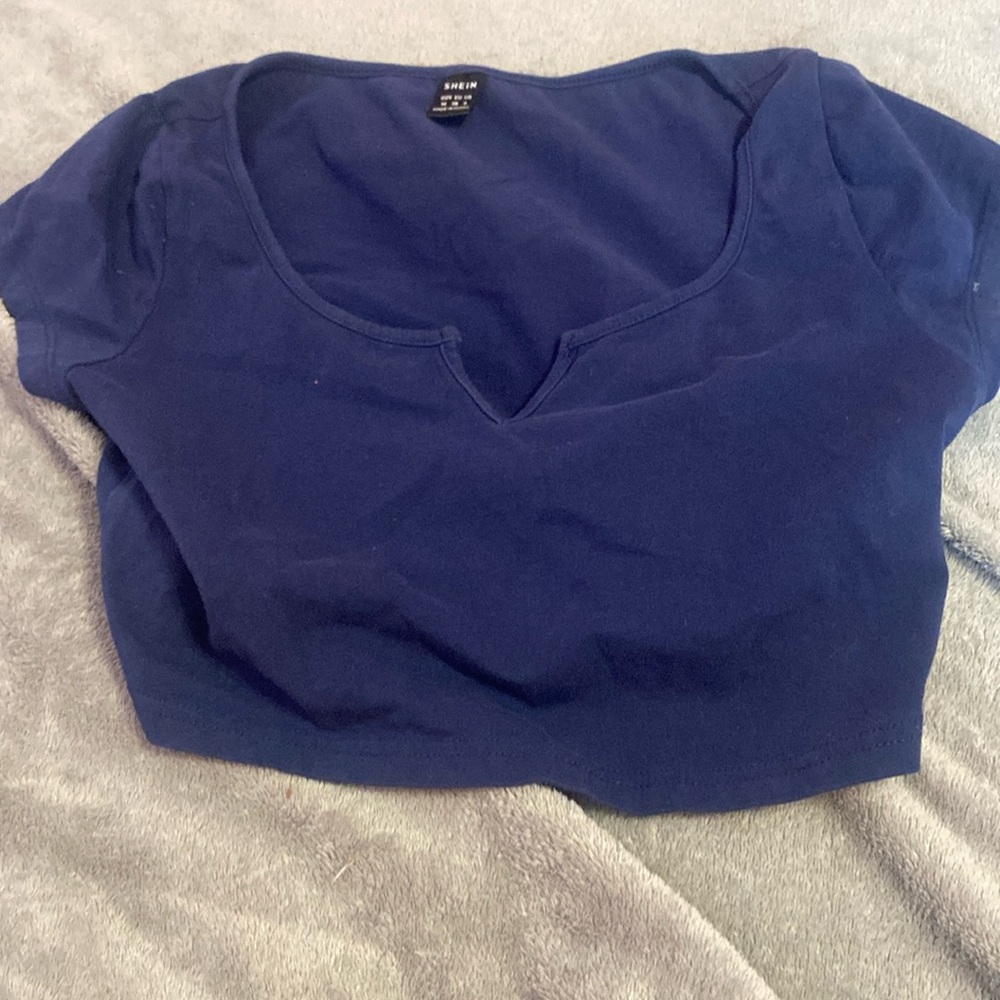 Blue crop top